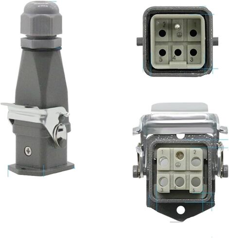 HDC-HA Rectangular Heavy-Duty Connector 4 5 6 8 pin Aviation Waterproof Industrial Plug and Socket 250V 10A /16A(4 Core) in Kuwait