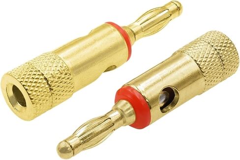 4MM Gold-plated Banana Plugs Musical Speaker Cable Wire Connectors Soldering Terminal For Speaker Amplifier(Red,3PCS) in Kuwait