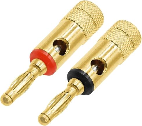 4MM Gold-plated Banana Plugs Musical Speaker Cable Wire Connectors Soldering Terminal For Speaker Amplifier(Red,3PCS) in Kuwait