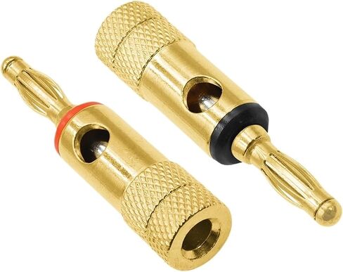 4MM Gold-plated Banana Plugs Musical Speaker Cable Wire Connectors Soldering Terminal For Speaker Amplifier(Red,3PCS) in Kuwait