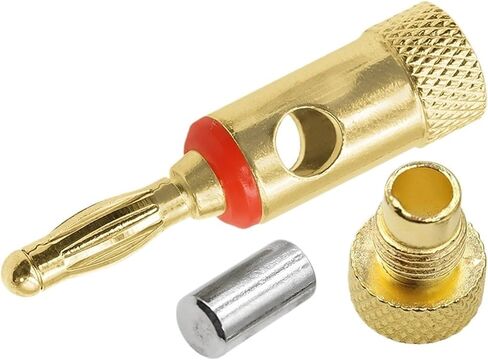 4MM Gold-plated Banana Plugs Musical Speaker Cable Wire Connectors Soldering Terminal For Speaker Amplifier(Red,3PCS) in Kuwait