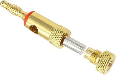 4MM Gold-plated Banana Plugs Musical Speaker Cable Wire Connectors Soldering Terminal For Speaker Amplifier(Red,3PCS) in Kuwait