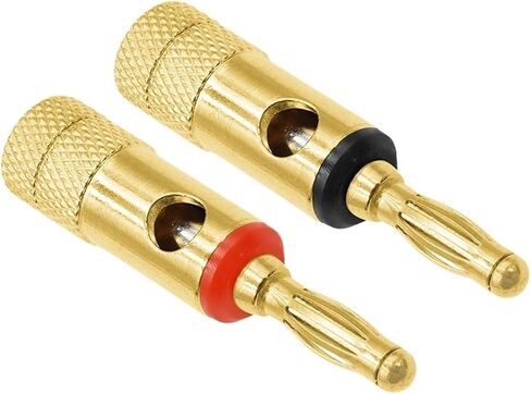 4MM Gold-plated Banana Plugs Musical Speaker Cable Wire Connectors Soldering Terminal For Speaker Amplifier(Red,3PCS) in Kuwait