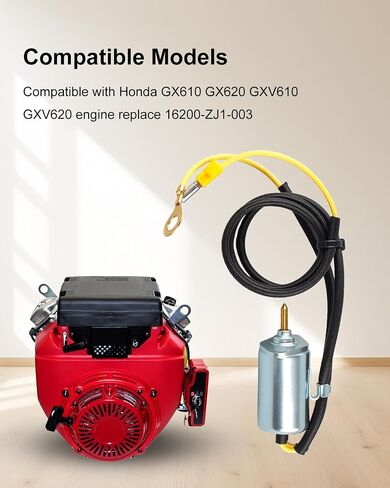 صمام الملف اللولبي مع كابل متوافق مع محرك Honda GX610 GX620 GXV610 GXV620 استبدال 16200-ZJ1-003 in Kuwait