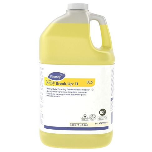 Diversey 95499058 SUMA Break-Up Heavy Duty Foaming Grease-Release Cleaner, Industrial Strength Degreaser for Floors & Equipment, Concentrate, 1-Gallon (Pack of 4) in Kuwait