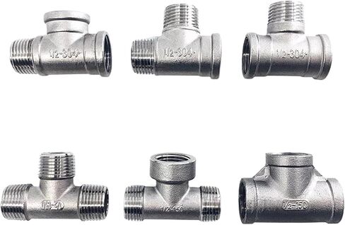 1/8" 1/4" 3/8" 1/2" 3/4" 1" BSPP Equal Female Thread 304 Stainless Steel Tee Type Three Way Pipe Fitting Connector (BSP1I4) in Kuwait