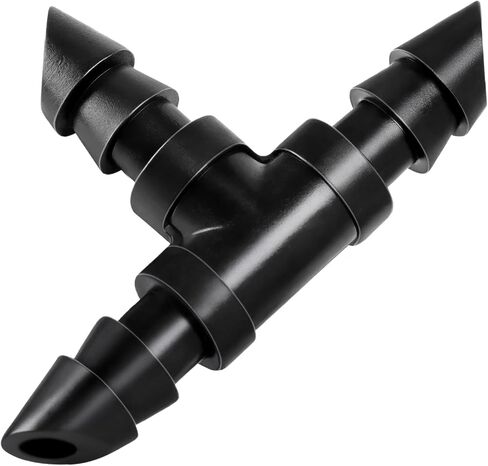 RedChili 110 Pack Drip Irrigation Universal 1/4" Barbed Tee Fitting, Drip System Parts Double Barbed T Connectors Fits 1/4-Inch Drip Tubing Irrigation for Drip Line Connection in Kuwait