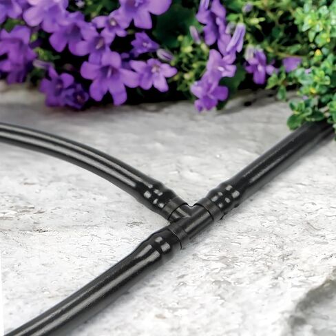 RedChili 110 Pack Drip Irrigation Universal 1/4" Barbed Tee Fitting, Drip System Parts Double Barbed T Connectors Fits 1/4-Inch Drip Tubing Irrigation for Drip Line Connection in Kuwait