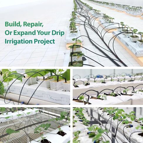 RedChili 110 Pack Drip Irrigation Universal 1/4" Barbed Tee Fitting, Drip System Parts Double Barbed T Connectors Fits 1/4-Inch Drip Tubing Irrigation for Drip Line Connection in Kuwait