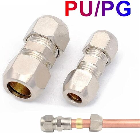 تركيب أنبوب الطويق المضغوط 6-4 8-10 10-12 أنبوب نحاسي ذو نهاية مزدوجة أنابيب الطويق المشتركة قفل الجوز مزدوج مستقيم PU PG(PG8-6mm) in Kuwait
