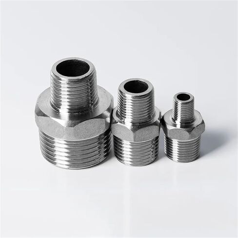 1/8" 1/4" 3/8" 1/2" 3/4" 1" 1-1/4" 1-1/2" BSPP ذكر الموضوع 304 الفولاذ المقاوم للصدأ تركيب الأنابيب المخفض موصل الحلمة السداسي (خيط NPT، 3I8 إلى 1I8) in Kuwait