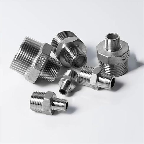 1/8" 1/4" 3/8" 1/2" 3/4" 1" 1-1/4" 1-1/2" BSPP ذكر الموضوع 304 الفولاذ المقاوم للصدأ تركيب الأنابيب المخفض موصل الحلمة السداسي (خيط NPT، 3I8 إلى 1I8) in Kuwait