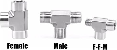 1/8 "1/4" 3/8 "1/2" 3/4 "1" BSPP NPT أنثى ذكر الموضوع المحملة 3 طريقة 304 316 الفولاذ المقاوم للصدأ ارتفاع ضغط تزوير وصلة أنابيب (304 NPT1I4 أنثى) in Kuwait