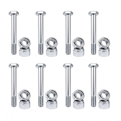 8-Set Caster Wheel Bolts and Nuts,5/16"-18 x 2.24 Long, Galvanized Carbon Steel,Hex Head Screws with Nylon Lock Nuts, Replacement Hardware for Handcarts, Dollies and Utility Carts. in Kuwait