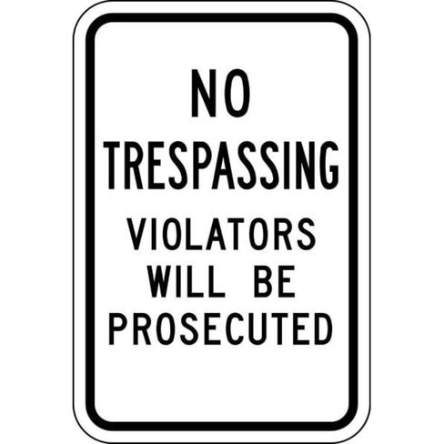 Rflctv No Trespassing Sign,18x12in,Alum in Kuwait