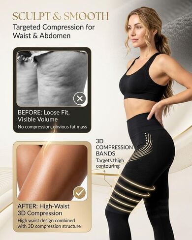 3D Anti Cellulite Metabolic Booster Compression Leggings Women High Waist Butt Lifting Slimming Gym Workout Legging in Kuwait