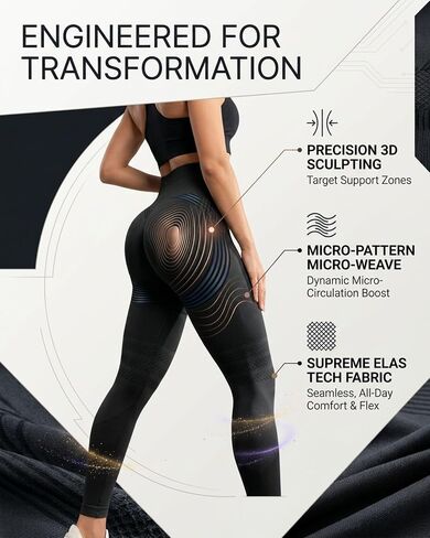3D Anti Cellulite Metabolic Booster Compression Leggings Women High Waist Butt Lifting Slimming Gym Workout Legging in Kuwait