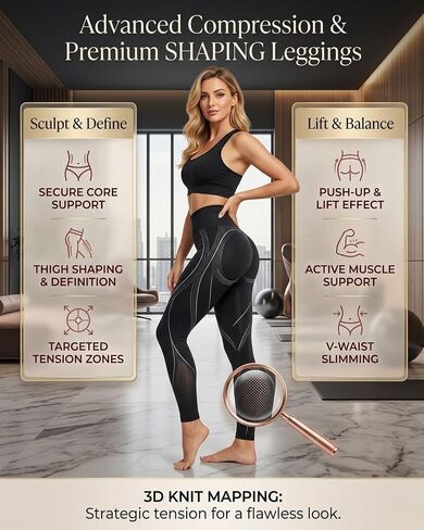 3D Anti Cellulite Metabolic Booster Compression Leggings Women High Waist Butt Lifting Slimming Gym Workout Legging in Kuwait