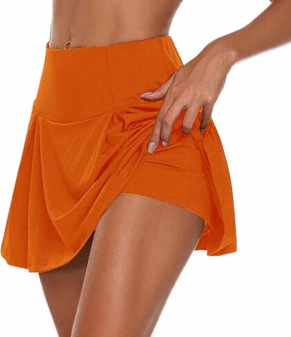 Summer High Waisted Tennis Skirts with Pockets Built-in Shorts for Women Golf Skorts for Athletic Sports Running Gym Training in Kuwait