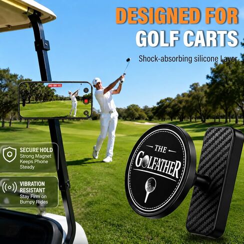 Magnetic Golf Cart Phone Holder for MagSafe iPhone, Unique Fathers Day Golf Gifts for Men Golfers Dad Husband Ladies, Phone Mount Gift Golf Cart Accessories Essentials Fits EZGO, Club Car in Kuwait