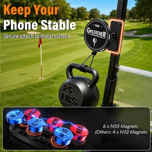 Magnetic Golf Cart Phone Holder for MagSafe iPhone, Unique Fathers Day Golf Gifts for Men Golfers Dad Husband Ladies, Phone Mount Gift Golf Cart Accessories Essentials Fits EZGO, Club Car in Kuwait