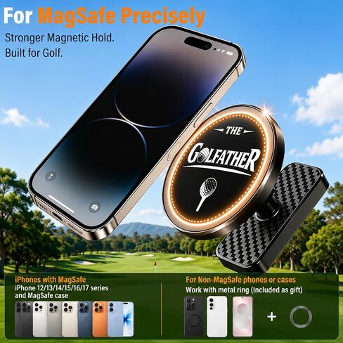 Magnetic Golf Cart Phone Holder for MagSafe iPhone, Unique Fathers Day Golf Gifts for Men Golfers Dad Husband Ladies, Phone Mount Gift Golf Cart Accessories Essentials Fits EZGO, Club Car in Kuwait