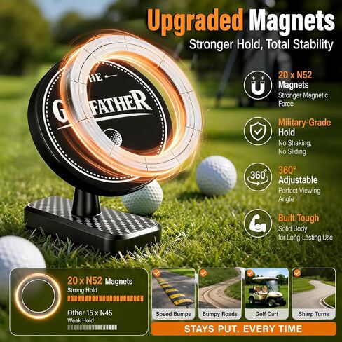 Magnetic Golf Cart Phone Holder for MagSafe iPhone, Unique Fathers Day Golf Gifts for Men Golfers Dad Husband Ladies, Phone Mount Gift Golf Cart Accessories Essentials Fits EZGO, Club Car in Kuwait