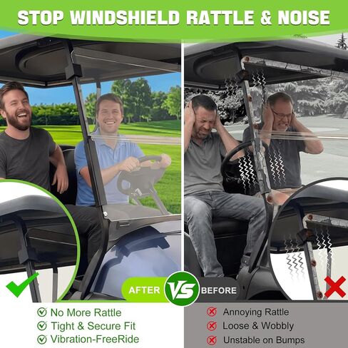 2 مشبك تثبيت للزجاج الأمامي لعربة الجولف لدعامات نادي السيارات EZGO Yamaha مقاس 1 بوصة | المطاط يقاوم التشقق، ويوقف خشخشة الزجاج الأمامي والاهتزاز، وملعب الجولف والقيادة في الحي، مناسب 1 × 1 في أنبوب مربع in Kuwait