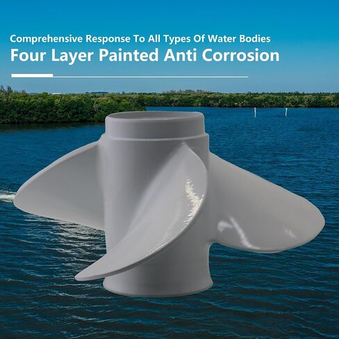 Aluminum Outboard Propeller 9 1/4x10 1/2 Compatible with Yamaha Engines 9.9HP/15HP/F15/F20,3 Blades,8 Tooth,RH,(683-45943-00-0) in Kuwait