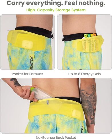 شورت الجري FlipBelt للرجال مزود ببطانة وجيوب مدمجة للهاتف in Kuwait
