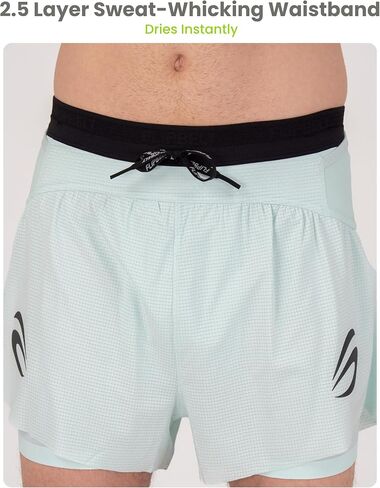 شورت الجري FlipBelt للرجال مزود ببطانة وجيوب مدمجة للهاتف in Kuwait