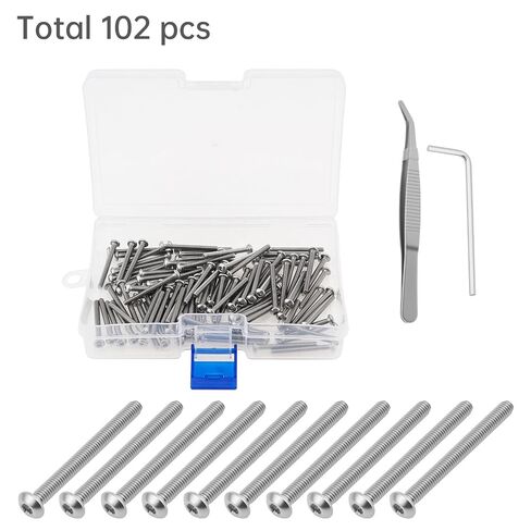 100-Pack M3x30mm Button Head Hex Socket Screws, 304 Stainless Steel | with Wrench Tweezers Storage Box, Metric Hex Bolts Fasteners for DIY Furniture Electronics Auto Machinery in Kuwait