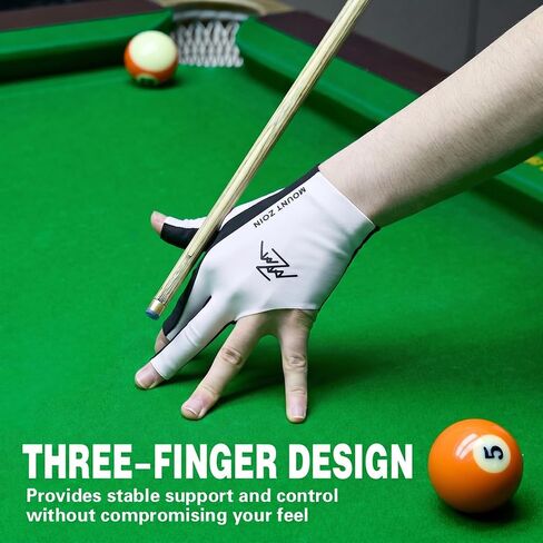 Billiard Pool Glove for Left Hand 3 Finger, Premium Ultra-Smooth Fabric, Breathable & Quick-Dry – Seamless, Snooker Cue Sport Glove Popular Sizes for Men & Women in Kuwait