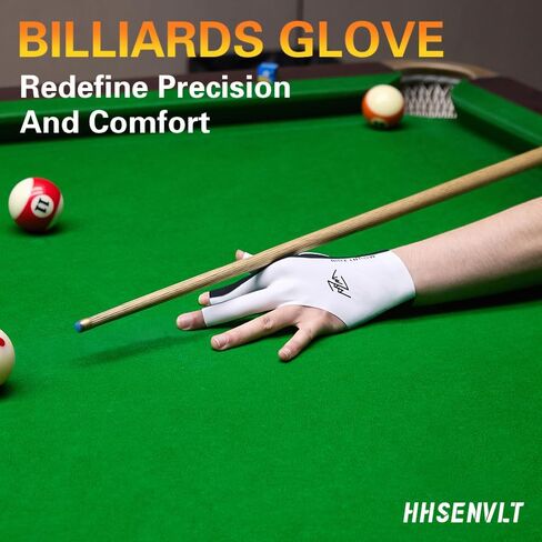 Billiard Pool Glove for Left Hand 3 Finger, Premium Ultra-Smooth Fabric, Breathable & Quick-Dry – Seamless, Snooker Cue Sport Glove Popular Sizes for Men & Women in Kuwait