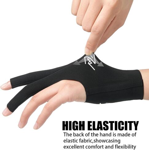 Billiard Pool Glove for Left Hand 3 Finger, Premium Ultra-Smooth Fabric, Breathable & Quick-Dry – Seamless, Snooker Cue Sport Glove Popular Sizes for Men & Women in Kuwait