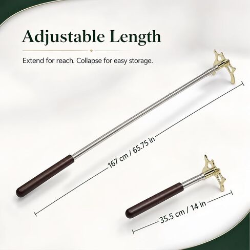Retractable Pool Bridge Stick with 3 Removable Metal Bridge Heads, Premium Wooden Handle Adjustable Billiards Cue Rest, Portable Snooker Pool Table Accessories for Home, Club & Tournament in Kuwait