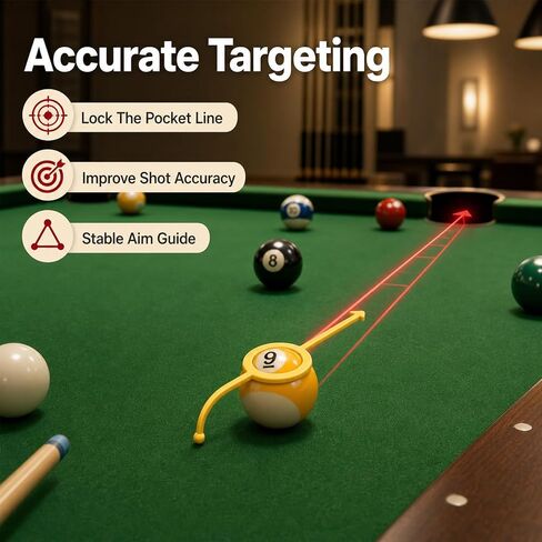 9 Pcs Billiards Training Aids, Pool Cue Shot Aiming Trainer | Practice accessories for standard 2-1/4 inch pool balls, cue shot aiming, billiards drills, beginner and intermediate players in Kuwait