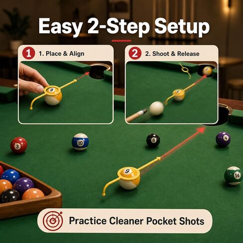 9 Pcs Billiards Training Aids, Pool Cue Shot Aiming Trainer | Practice accessories for standard 2-1/4 inch pool balls, cue shot aiming, billiards drills, beginner and intermediate players in Kuwait