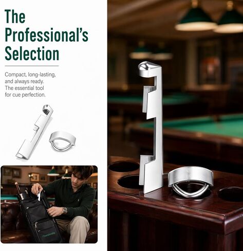 2 Sets Pool Cue Tips Replacement Kit, Stainless Steel Billiard Stick Repair Tool, Easy to Use Clamp Fastener, for Snooker, Professional Billiards Table Accessories in Kuwait