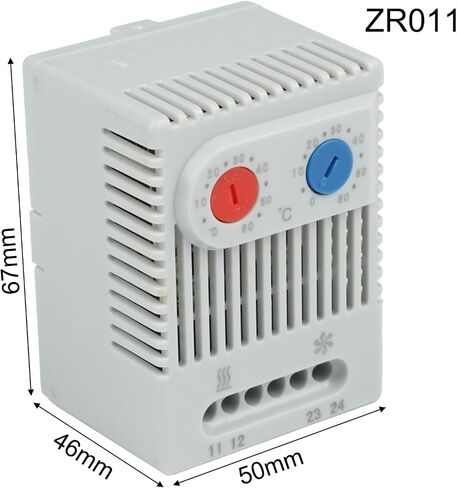 Compact Mechanical for Temperature Controller Thermostat, 0-60°C Control Range, 7K±4K Hysteresis, for DIN Rail Mount (35mm), IP20 Rated, for KTO011/KTS011/ZR011 Series(ZR011) in Kuwait