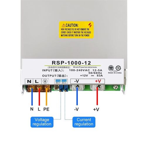 1000W AC-DC SMPS RSP Series Switching Power Supply Input 100-240V Output 12V 24V 48V Adjustable PFC CCCV High Power(48V_1000W) in Kuwait