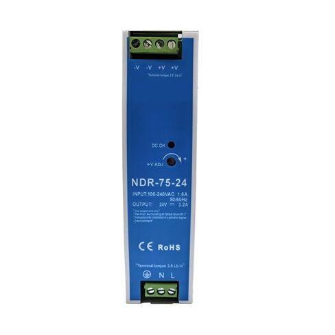 NDR-75-12 NDR-75-24 Din Rail Mounted 75W Switching Power Supply AC-DC 12V 24V Single Output Power(24V_75W) in Kuwait