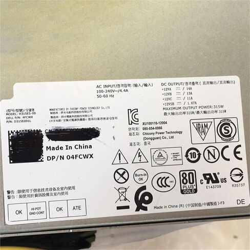 Power Supply 315W for 3020 9020 XE2 T1700 D315ES-00 H315ES-00 4FCWX VX372 AC320EM-01 L255AS-00 PSU in Kuwait