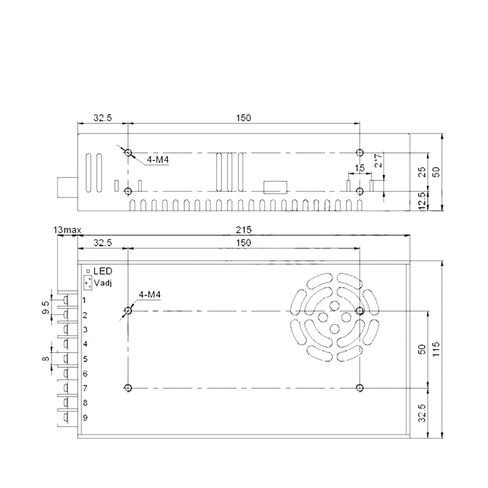 350 واط تبديل التيار الكهربائي HF350W-SF-24V 14.6A إخراج واحد in Kuwait