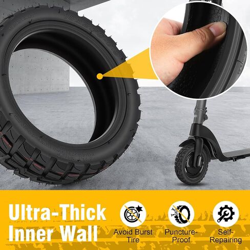 إطار سكوتر 10x2.75-6.5، عجلات مطاطية كهربائية بدون أنابيب مقاس 10 بوصة، مكنسة كهربائية للطرق الوعرة مع صمام، مقاومة للثقب، غير قابلة للانزلاق، استبدال أمامي أو خلفي in Kuwait