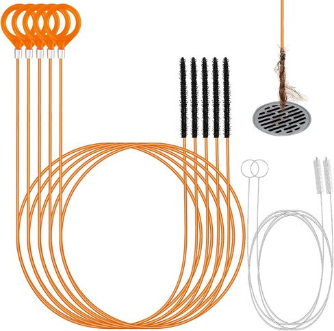 50 Inch Drain Snake Hair Drain Clog Remover for Tub Cleaning, 7PCS | for Cleaning Shower, Bath Tub, Bathroom Drains in Kuwait