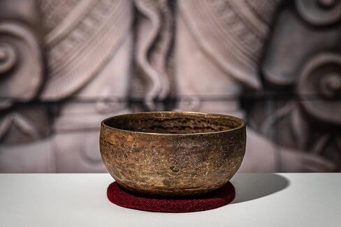 Bronze Singing Bowl with Felt Ring and Cover, Origin Series — MADE IN INDIA — For Meditation, Yoga, ASMR or Sound Therapy, 2-YEAR WARRANTY in Kuwait
