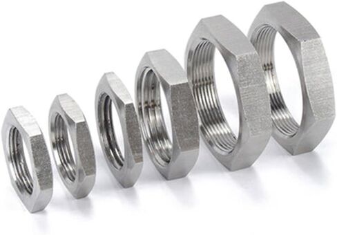 1/8" 1/4" 3/8" 1/2" 3/4" 1" 1-1/4" 1-1/2" 2" 2.5" 3" 4" BSP Female Thread Hex Lock Nut Pipe Fitting 304 Stainless Steel(1-1/4") in Kuwait