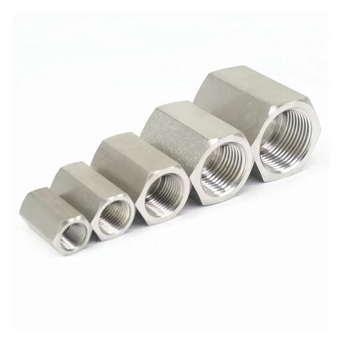 1pc M8x1 Female 304 Stainless Steel Hex Nut Rod Pipe Fitting Connector Max Pressure 600 Bar Plumbing Fittings in Kuwait