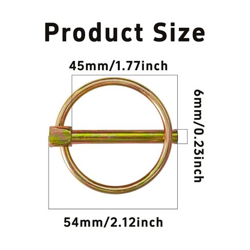 4Pcs 1/4" Linch Pin Assortment Kit, 6x45mm Shaft Locking Pins, Heavy Duty Lynch Pin Lock Pin Clips for Farm Tractors, Trailers, Mowers, Trolleys in Kuwait